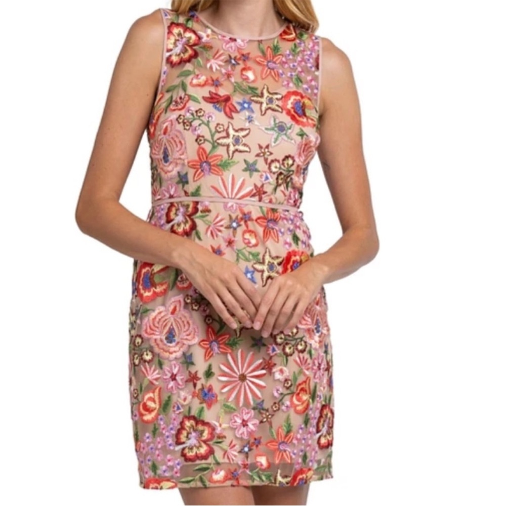 Sam Edelman Pink Floral Embroidered Mini Dress